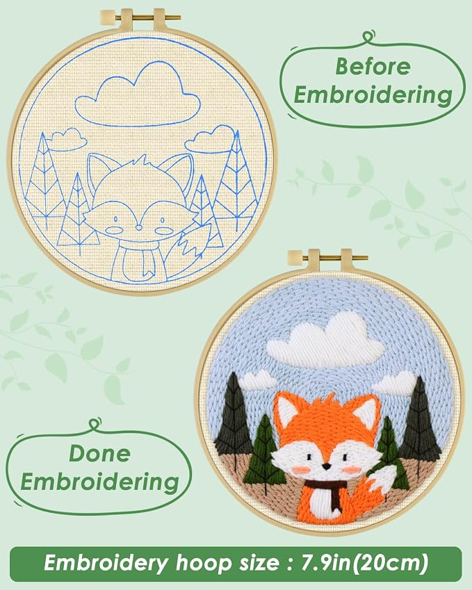 ERKOON Punch Needle Kit for Beginners Adults, DIY Easy Animal Embroidery Set - Image 3