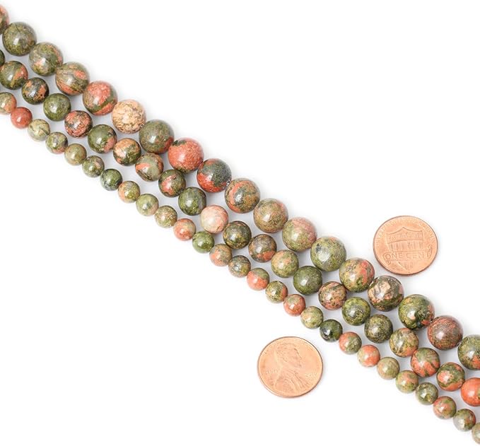 60PCS 6mm Natural Unakite Gemstone Round Loose Beads - Image 6