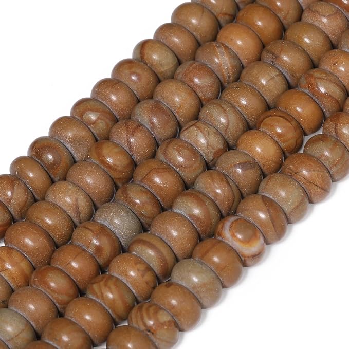 Songxi 5x8mm Natural Yellow Rhodonite Stone Rondelle Beads, Gemstone - Image 3