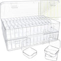 Bead Organizer Box, 120 Pack Small Clear Storage Boxes by HOXILOB