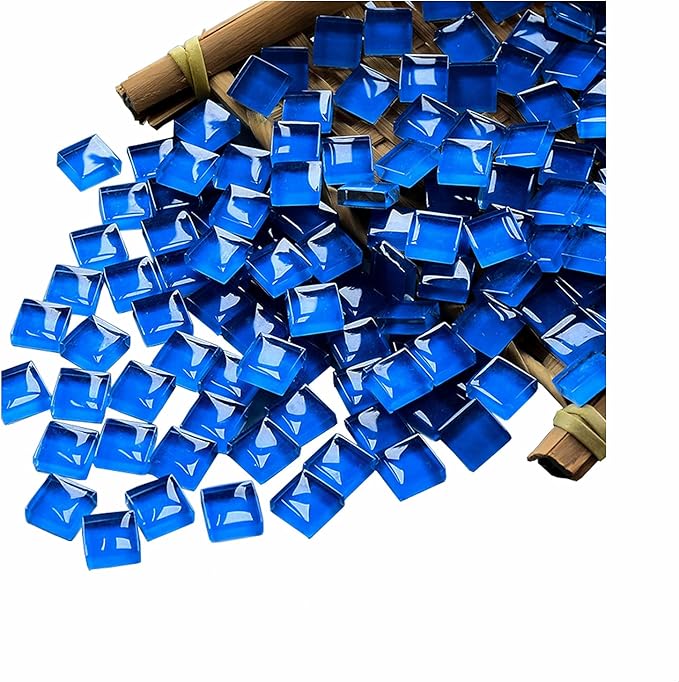 Sea Blue Mosaic Tiles Squares Crystal Mosaic Glass Tile by Ricytnig