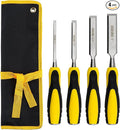 DOWELL Wood Chisel Tool Set 4pc Sturdy Chisel, 1/4 inch,1/2 inch,3/4 inch,1 inch with Carpenter Pencils HY080103