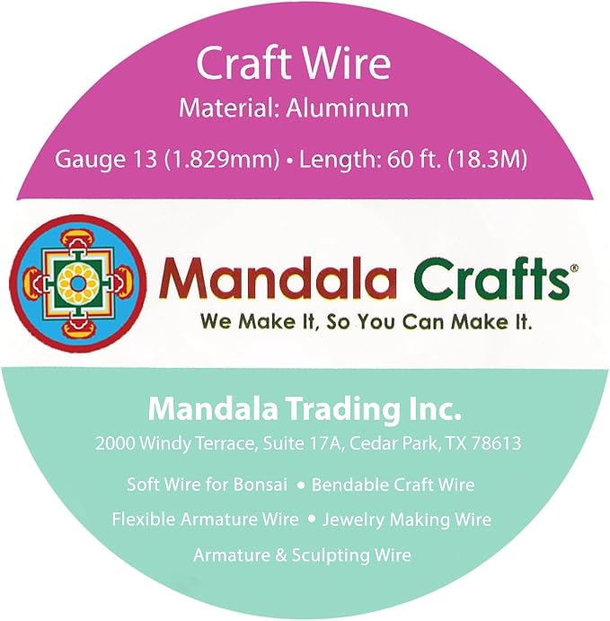 Mandala Crafts 13 Gauge Neutral Anodized Aluminum Craft Wire, 240 FT | Colored - Image 3