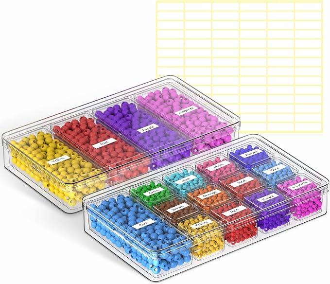 Bead Organizer Box, 2 Pack Small Clear Plastic Storage Containers Features by Profasion
