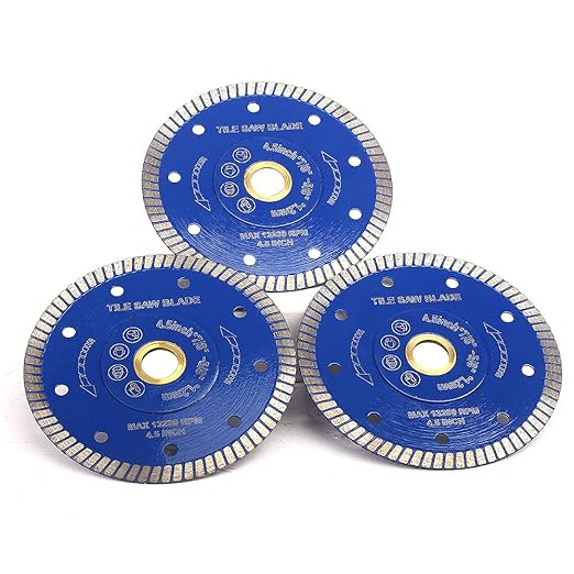3pc/Lot 4.5 inch Diamond Blade Super Thin Diamond Turbo Saw Blade Porcelain Tile Blade for Granite Marble Ceramic Tile Cutting