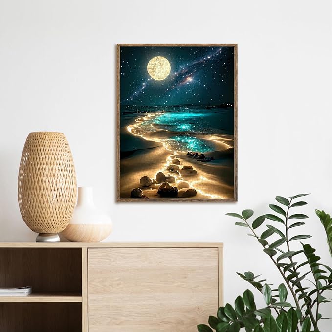 Moonlight Jigsaw Puzzles for Adults 1000 Pieces, Sparkling Beach Nature - Image 3