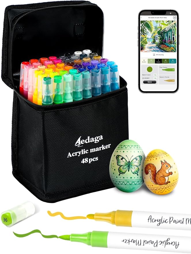 48 Colors Acrylic Paint Markers by YHC