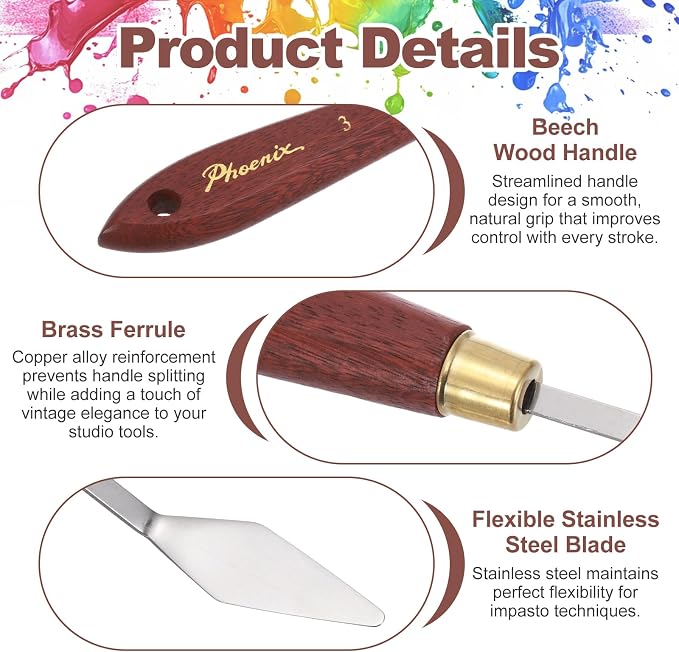 MECCANIXITY Pack of 1 Palette Knife No.3, 7.1" Long Palette Knives - Image 3