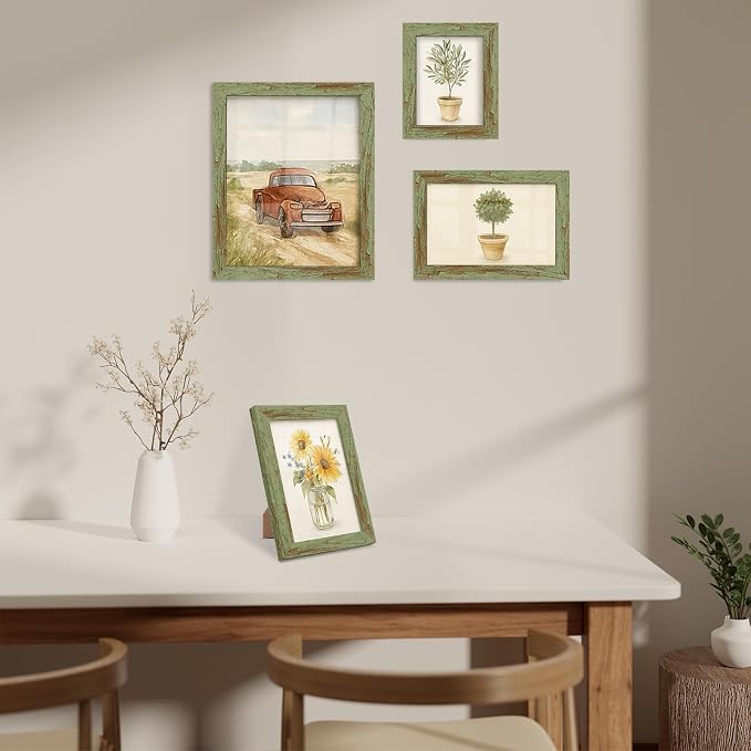 puthiac 5x7 Rustic Farmhouse Picture Frame, Weathered Green, 1 Pack | - Image 6
