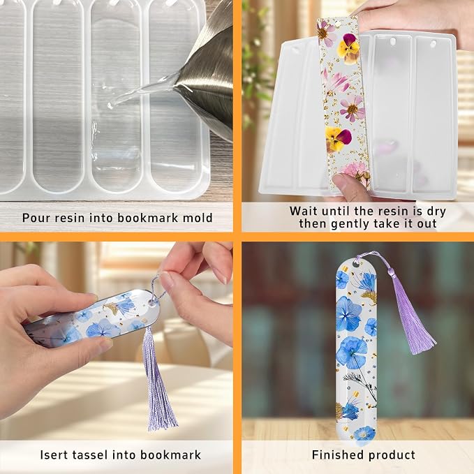 Bookmarks Silicone Mold for DIY Epoxy Resin Casting Crafts Making Supplies | - Image 6