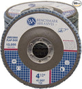Benchmark Abrasives 4.5" x 7/8" Premium Zirconia T29 Angled Flap Discs 4 1/2 for Angle Grinder, Sanding Discs, Finishing, Rust, Stock Removal- Grinding Wheels 4 1/2 Inch (100 Pack) - 40 Grit