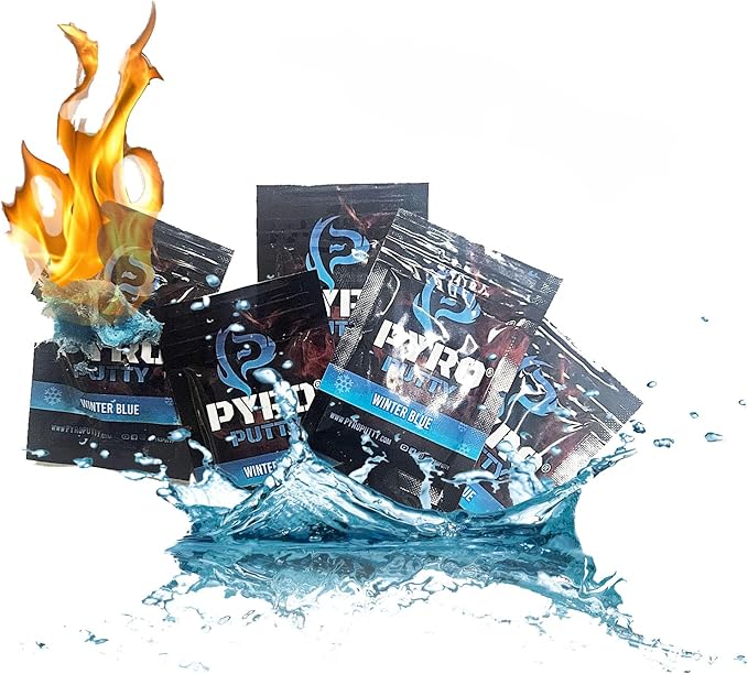 Phone Skope Pyro Putty: Single Use Waterproof Survival Fire Starter, 20 or 50 ct Foil Packs, Easy Tear, Easy Ignite, Fire Starters for Campfires