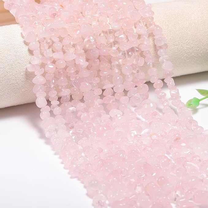 200 Pcs Crystal Chip Beads for Jewelry Making 5-8mm Rose Quartz | Natural Chip by DQJRJTJewelryMakingCraftsSupplies