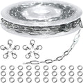 Jishi 16ft Paperclip Chain 4mm Silver Stainless Steel Paper Clip Link Chain Roll by Jishi