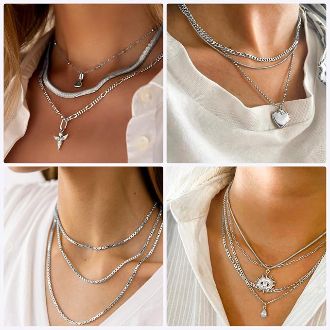 Ecoofor Necklace Chains for Jewelry Making, 82 Feet 10 Rolls Stainless Steel - Image 6