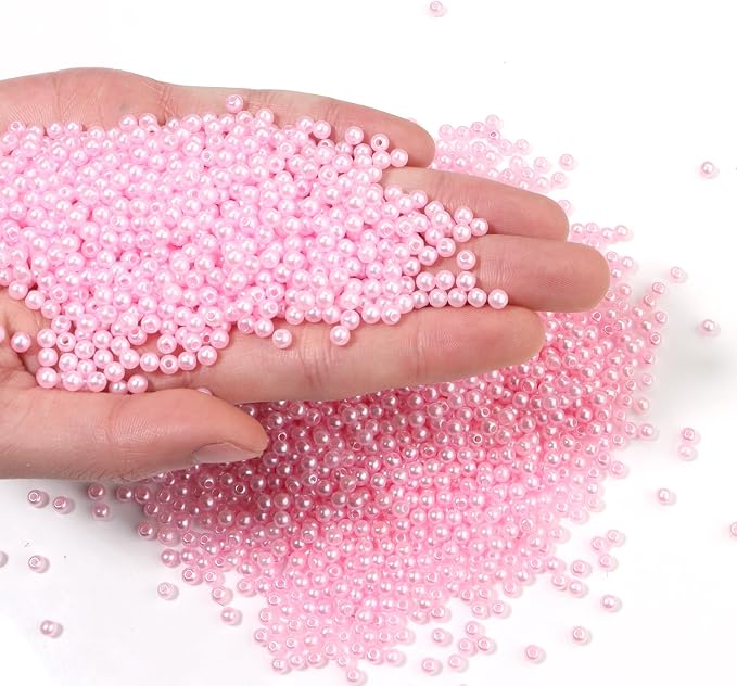2500pcs Pink 4mm Pearl Beads by chuyau