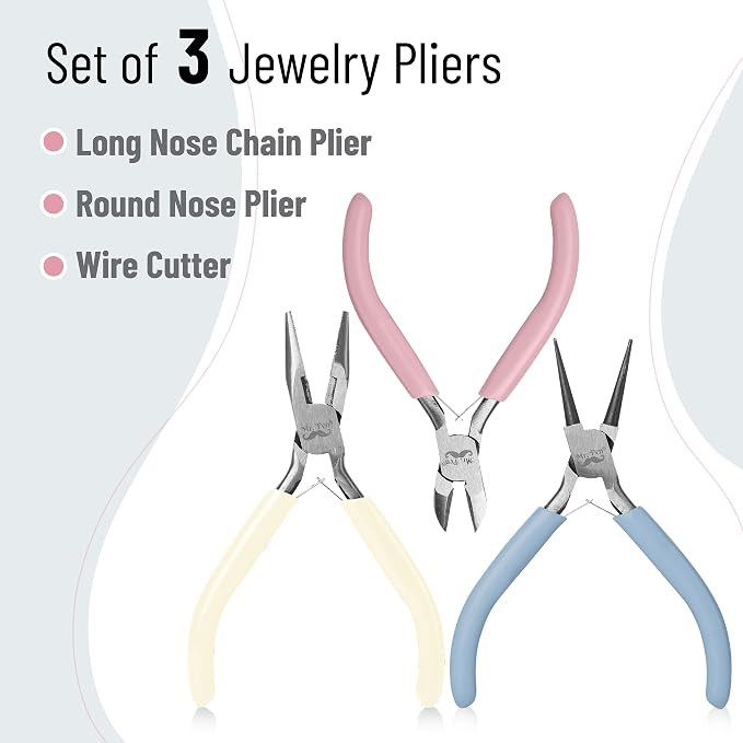 Mr. Pen- Pliers for Jewelry Making, 3 Pack, Chain Nose | Round Nose Pliers Set - Image 2