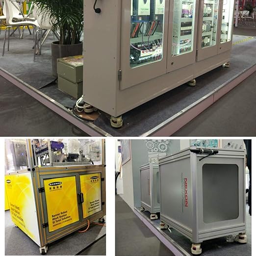 Skelang 4 Pcs Stem Leveling Machine Casters with Nylon Wheel, Retractable Workbench Caster, Loading Capacity 2200 Lbs