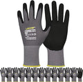 Work Gloves MicroFoam Nitrile Coated-6 Pairs,Seamless Knit Nylon Gloves,Gray Work gloves