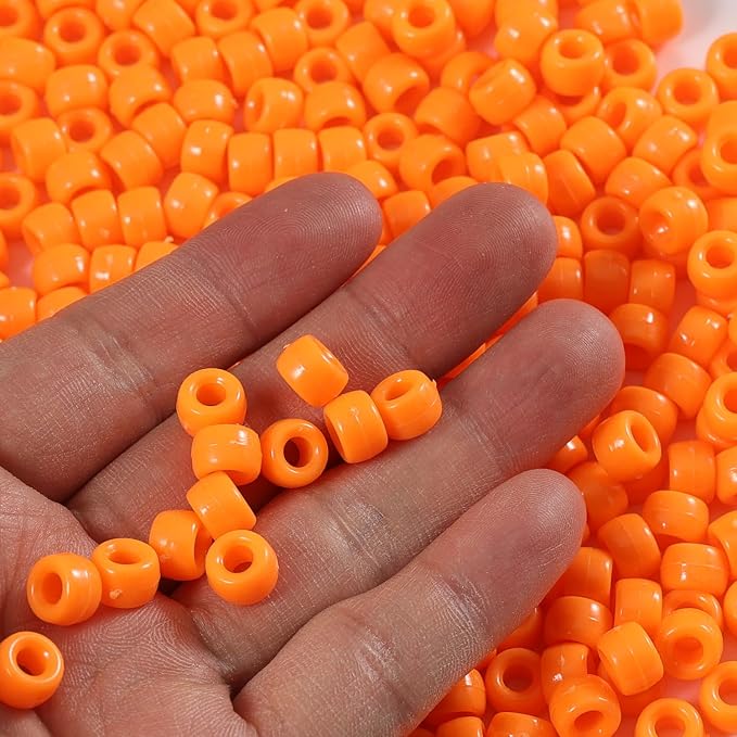 Gxueshan 1000 Pcs Acrylic Single Color Pony Beads 6x9mm Pony Beads Bulk - Image 3