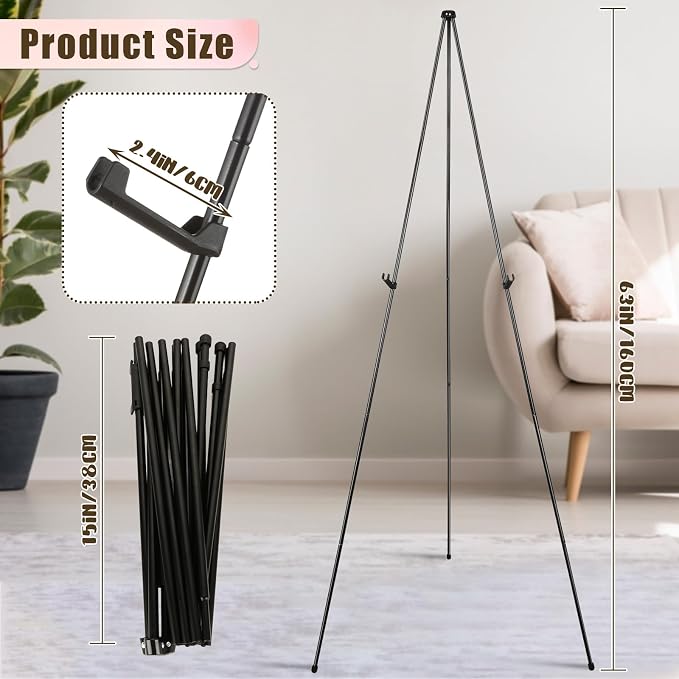 DAJAVE 6 Pack Display Easel Stand 63 Inch Folding Easels - Image 3