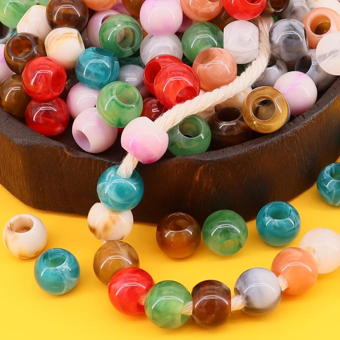160pcs 12mm Acrylic Colorful Pop Ocean Style Large Hole Macrame Beads | Summer - Image 3