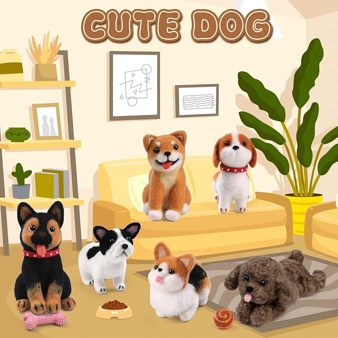 Mayboos 6 Pcs Needle Felting Kit, Animal Needle Felting Beginner Kits Wool Felt - Image 5