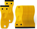 FOSHIO 20PCS Yellow Plastic Razor Blade Scraper Tool for Gasket Remover, Sticker Remover, Labels Decal and Adhesive Remover for Windows and Glass