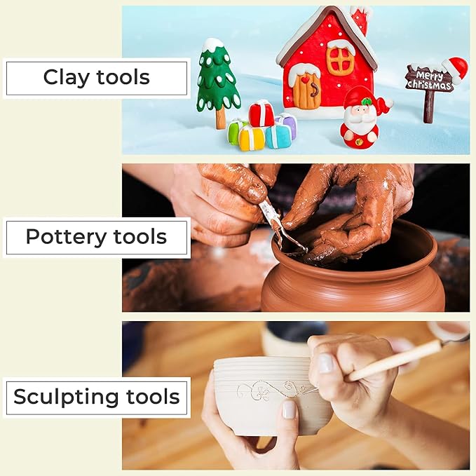 Jetmore 6 Pack Clay Tools Kit, Pottery Tools & Sculpting Tools, Polymer - Image 4