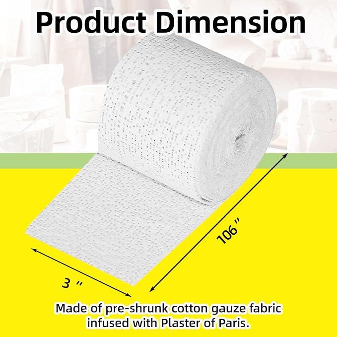 Falling in Art Plaster Cloth Rolls, 6 Pack 500gsm Plaster Bandage, Plaster - Image 3