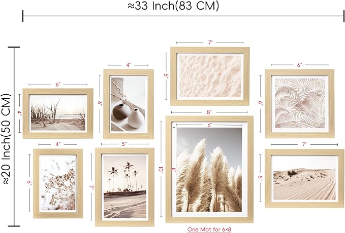 ArtbyHannah Gallery Wall Frame Set, 8 Pack Picture Frames Collage Wall Art Decor - Image 4