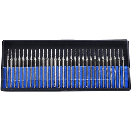 Drilax 30-Piece 1mm Diamond Drill Bits Set – 1/8″ Shank Compatible with Dremel Rotary Tools – Precision Diamond Dremel Bits for Stone, Glass, Ceramic, Sea Glass, Gemstones, Shells & Jewelry Making