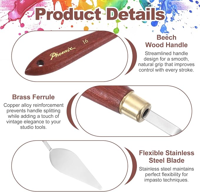 MECCANIXITY Pack of 1 Palette Knife No.16, 9.4" Long Palette Knives - Image 3
