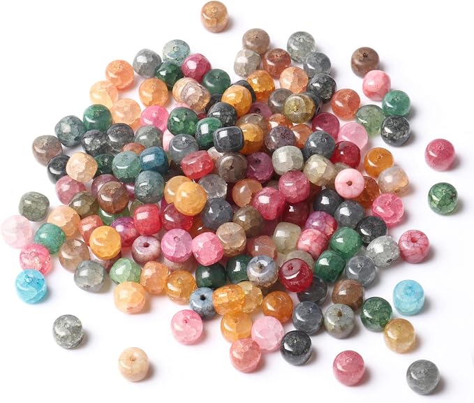 200PCS Natural Stone Beads Flat Agate Spacer Beads Bulk by Cadikez