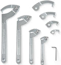 9PCS Adjustable Pin Spanner Wrench Set, 3/4" to 6-7/10", Coilover Hook Wrench Tools with Changeable Heads for Cars Suspension Collar, Nut Adjustment, Flange Bearings C-Shaped Spanner Nut Wrench Tool