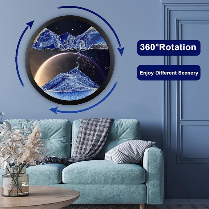 24" Moving Sand Art, 3D Sand Art Pictures Deep Sea Sandscape Living Room - Image 2