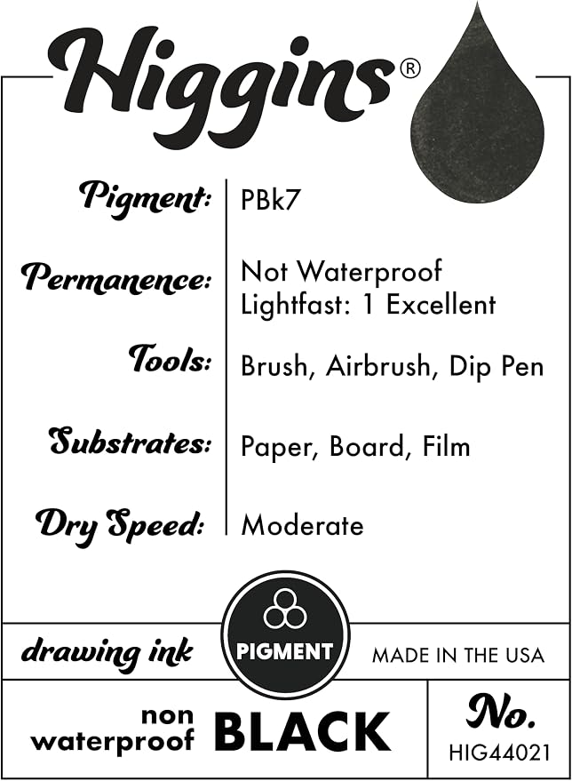 Higgins Black Pigmented Drawing Ink - Image 3