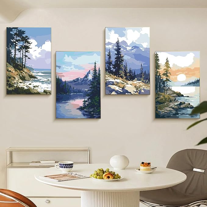 Fountor 4 Pack Framed Paint by Numbers Kit - Image 7