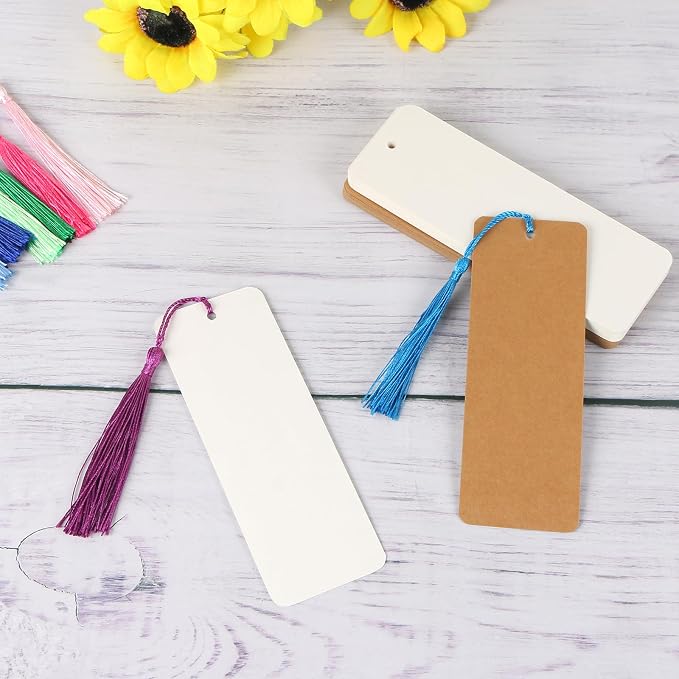 MIDELONG 40 Pcs Kraft Paper Blank Bookmarks - Image 3