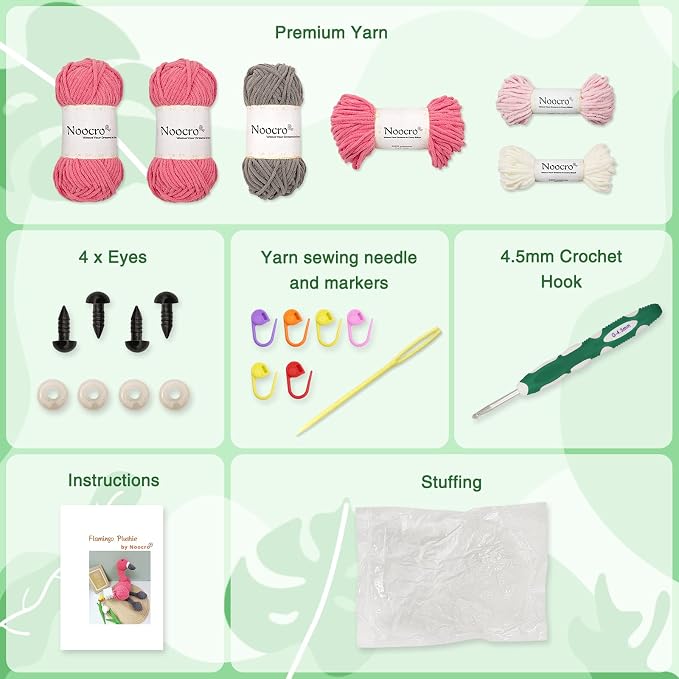 Noocro Flamingo Amigurumi Crochet Kit - Image 3