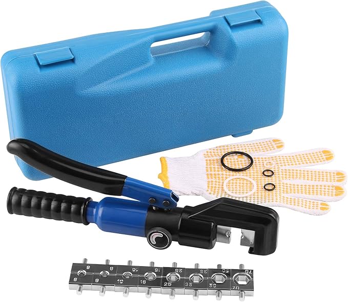 Lichamp Stainless Steel Cable Crimper Hex Lug Tool, Hydraulic Hand Crimping Swaging Tool for Steel Wire Rope 1/8 and 3/16 inch