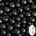 200Pcs Black Large Wooden Beads - 16mm by SMANTA