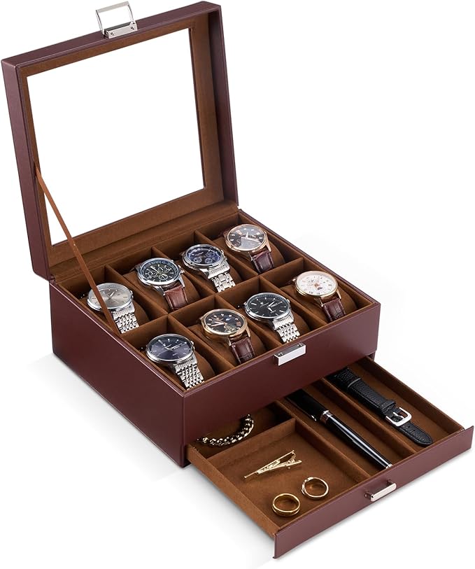 ProCase Watch Box, 8 Slot Watches Display Case by ProCase