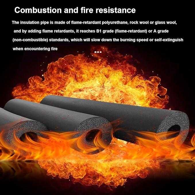 Foam Pipe Insulation - Pipe Insulation Foam Tube 1.7/1.8m (5.6/5.9ft) Long, Inner Diameter 25/50/90mm (1"/ 2"/3-5/9") ID, Suitable for Insulating Air Conditioning Water Pipes(4-1/3"*0.79"-5.9Ft)