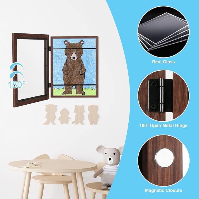 GULETHUN Kids Art Frames, 8.5x11 Front Opening Kids Artwork Frames Changeable - Image 5