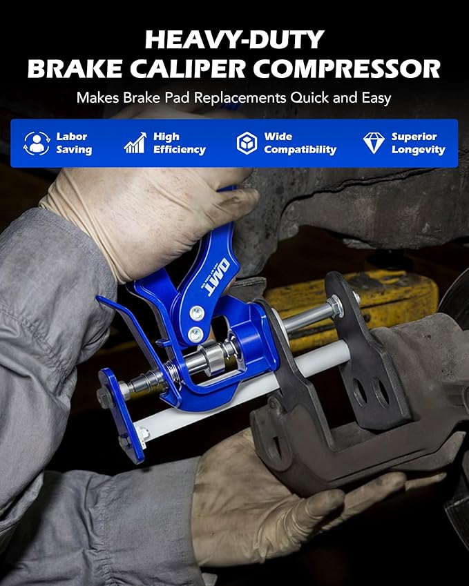 Orion Motor Tech Caliper Piston Compressor Tool, Heavy Duty Brake Caliper Compression Tool for Single Dual Quad Piston Brake Pad Replacement, Disc Brake Piston Compressor Tool for Most Cars & Trucks