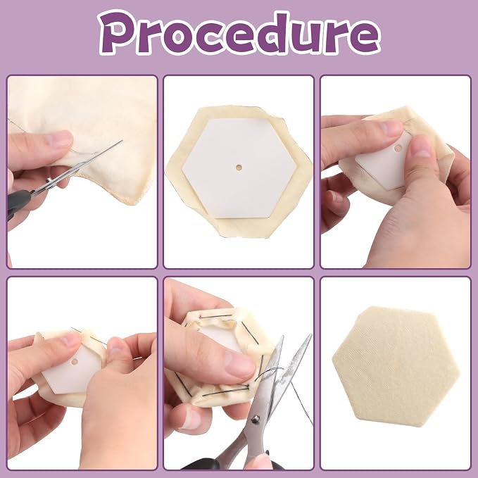 1000 PCS Hexagon Piecing Paper Templates, Quilting Templates Accessories - Image 6