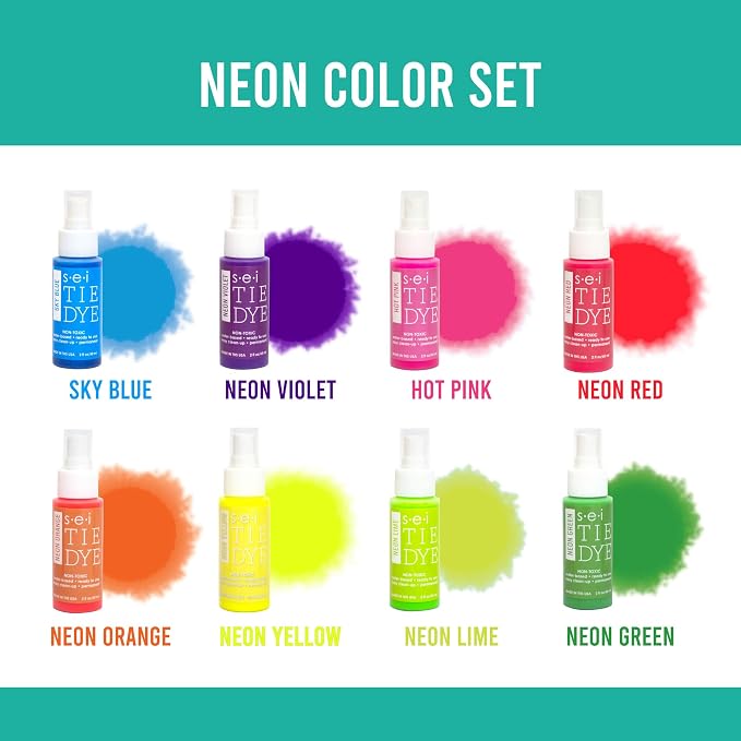 SEI 8 Pack Neon Tie Dye Spray Kit, Tye Dye Kits - Image 2
