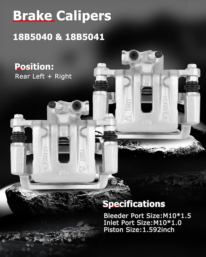 cciyu Rear Left & Right Brake Calipers Assembly w/Bracket 18B5040 18B5041 For Chevy For Captiva Sport/For Equinox,For GMC For Terrain,For Pontiac For Torrent,For Saturn For Vue