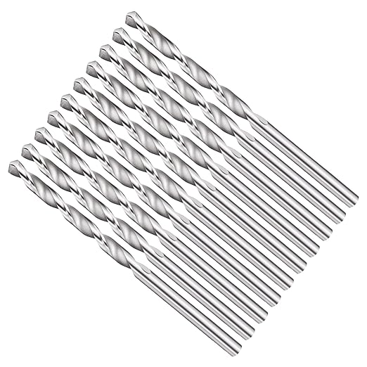 Drill Bit, 3.5mm Cutting Diameter, 4241 HSS 118° Cutting Angle Uncoated Bright Versatile Jobber Bits - (Applications: for Drilling Plastic Wood Soft Metal), 10-Pieces
